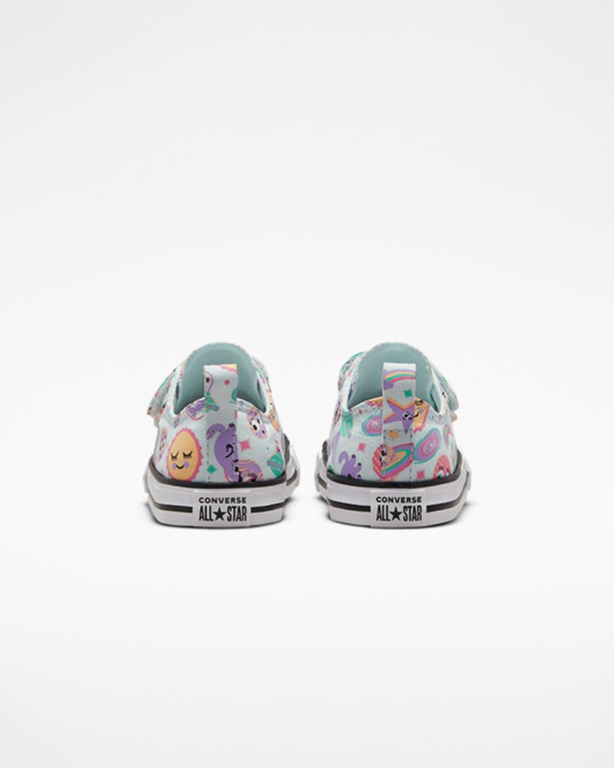 Girls' Converse Chuck Taylor All Star Easy-On Space Party Low Top Shoes Light Turquoise / Purple / White | AU 9043EB